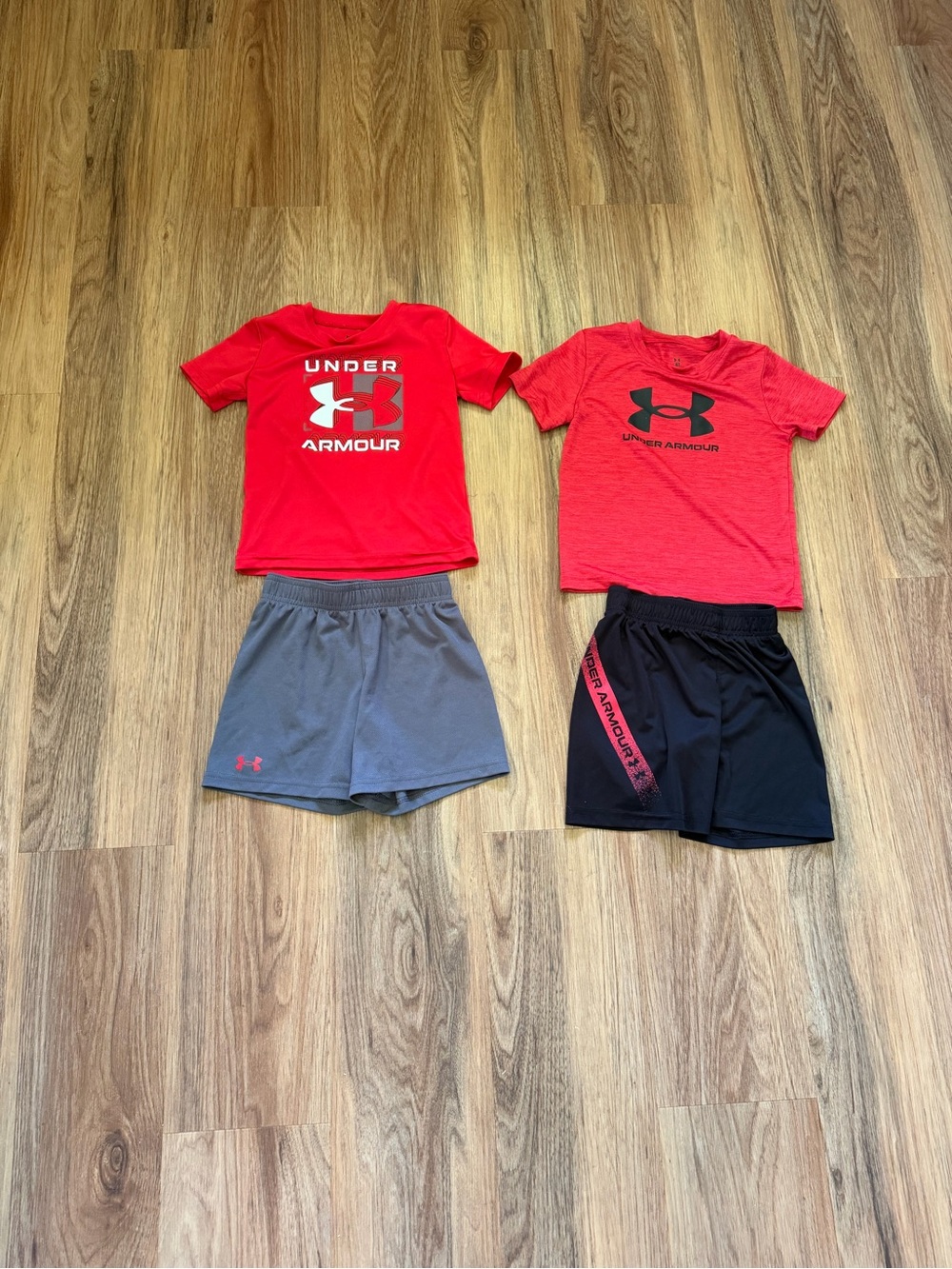 Under Armour Boys 4T Athletic Clothes Lot 2 Outfit Sets Shirt Shorts Bundle 4 Pc